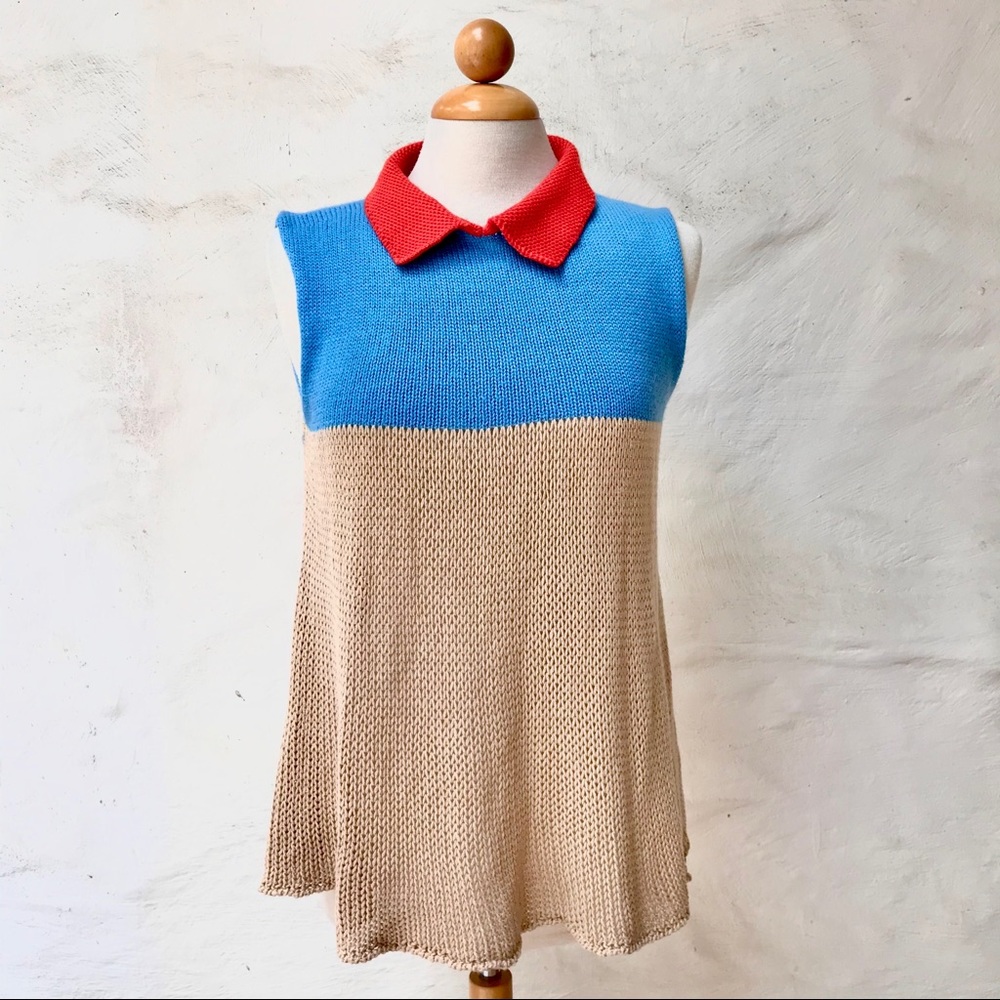 The Knit Kid Collared Sleeveless Knit Top